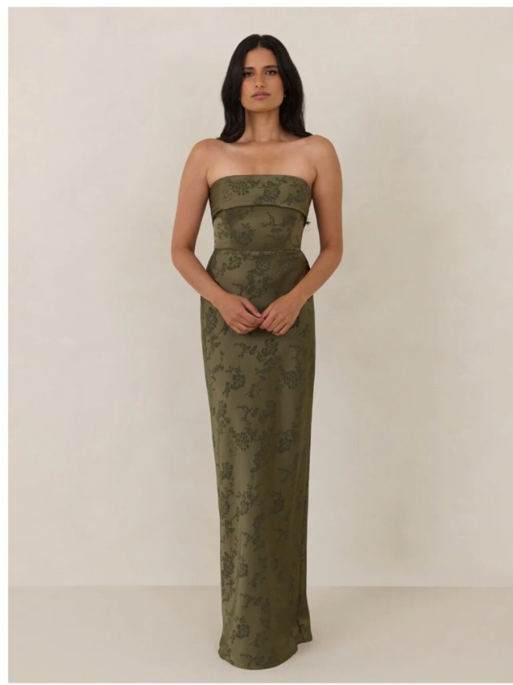 New with tags Park & Fifth Devon strapless dress - moss jacquard
